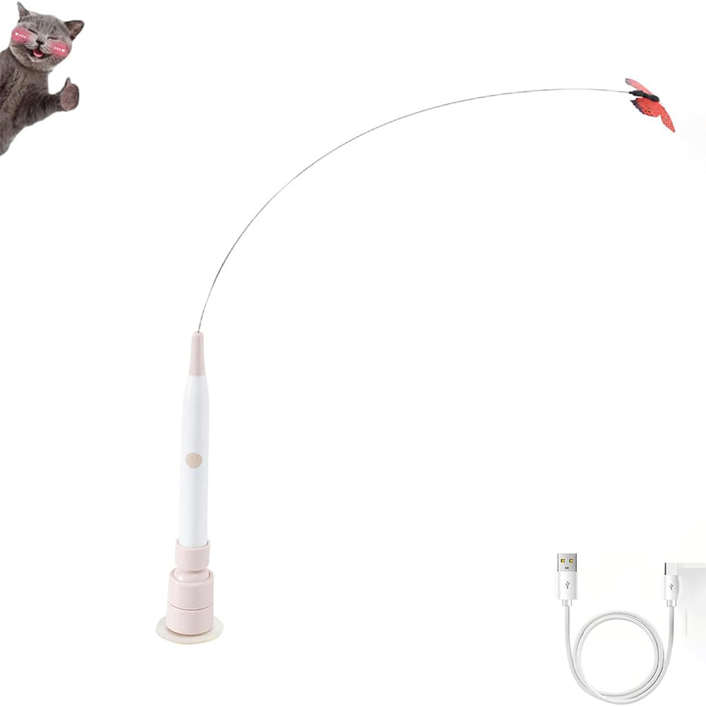 Rotating Butterfly Cat Toy with Suction Cup