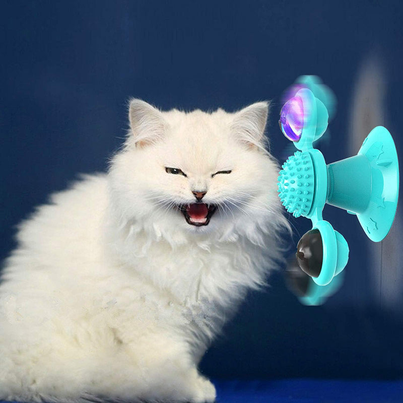 Interactive Cat Windmill Toy – LED & Catnip Ball Spinner