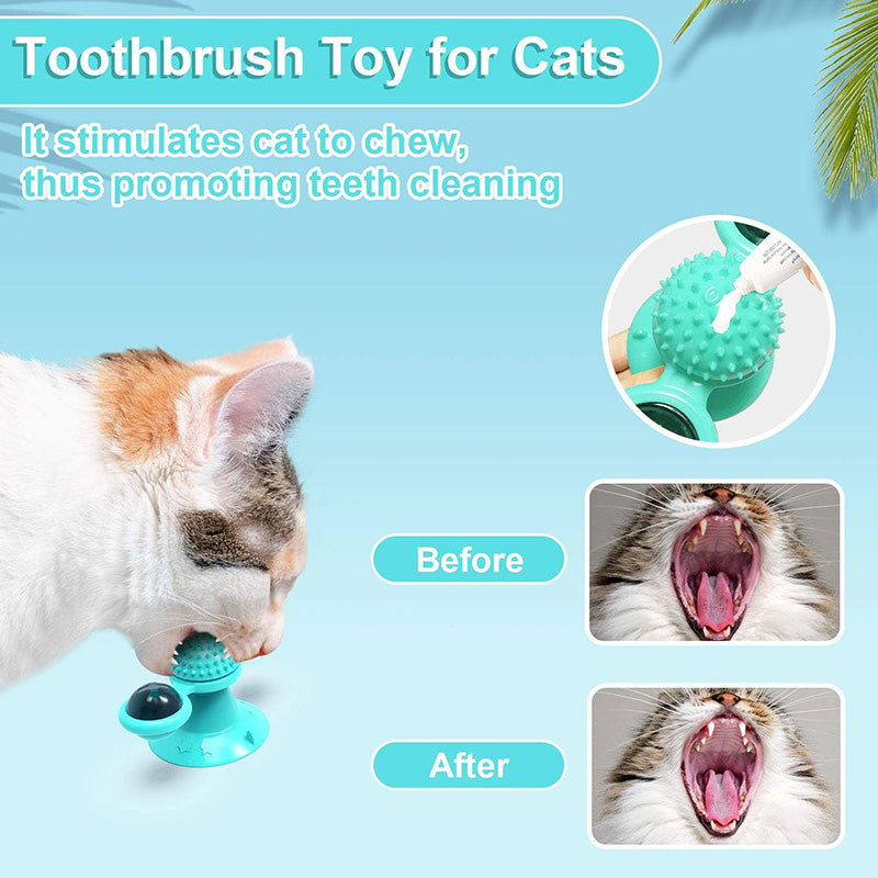 Interactive Cat Windmill Toy – LED & Catnip Ball Spinner