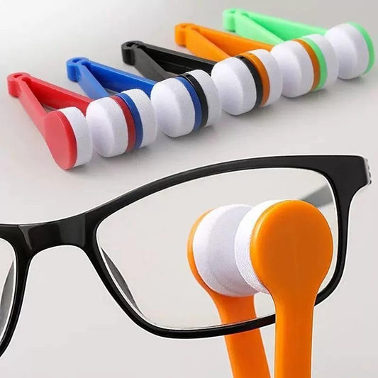 5 PCS Portable Eyeglasses Cleaner Clip - Mini Lens Cleaning Tool with Microfiber Pads for Sunglasses & Eyewear