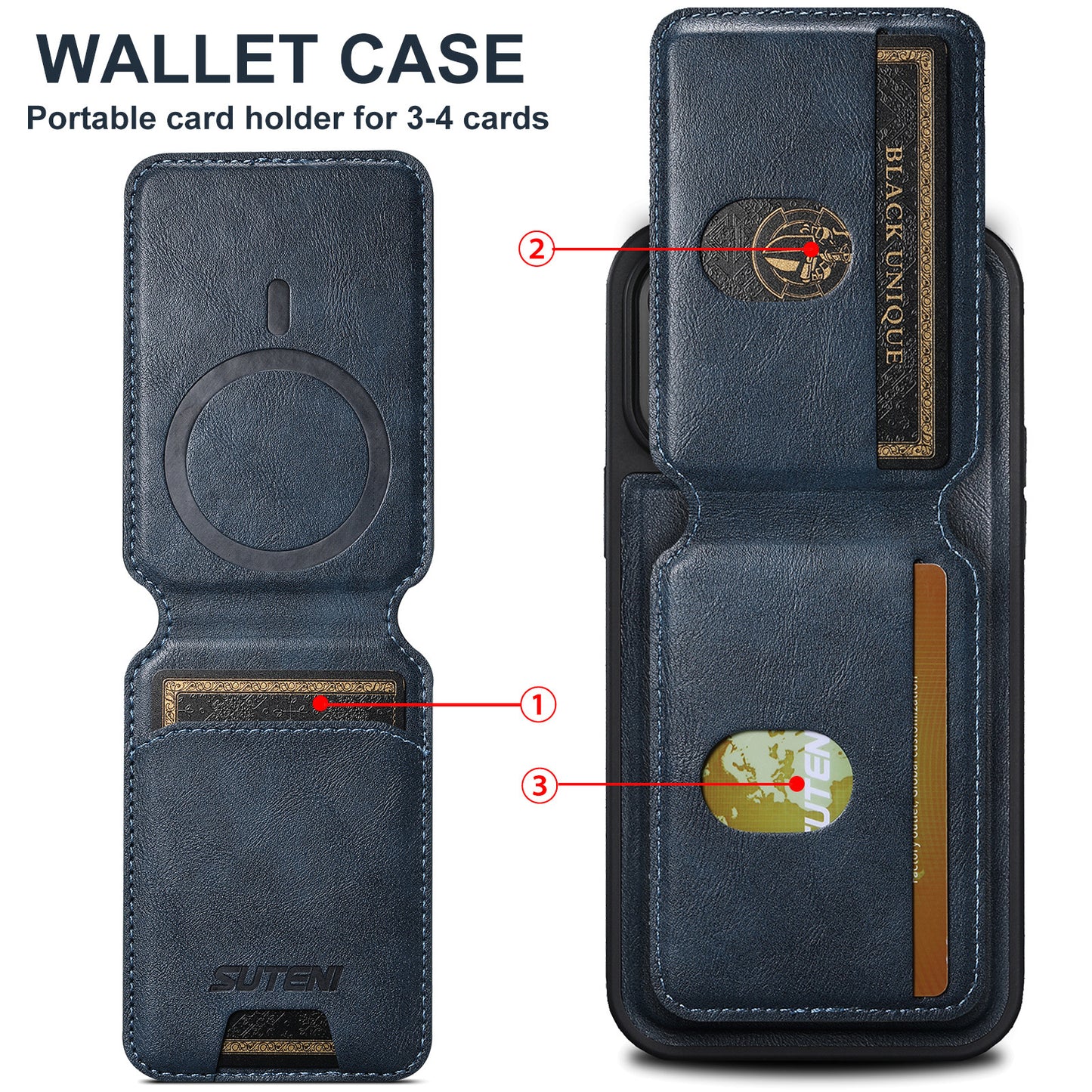 Suitable for iPhone 12/13/14/15/16 Series 2-in-1 MagSafe Magnetic Wireless Charging Card Holder Mobile Phone Case
