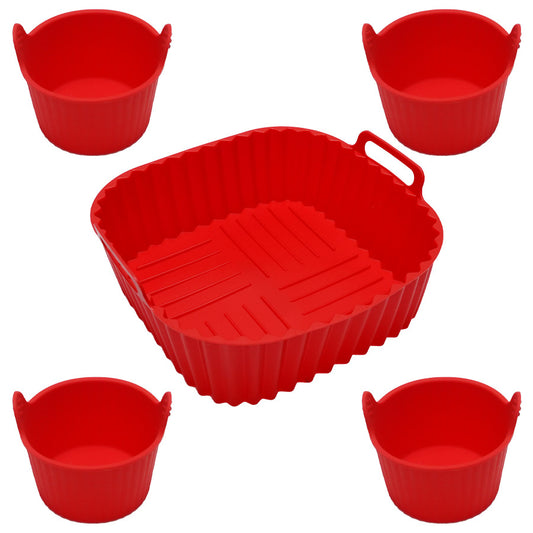 Muffin Cup Pudding Tart Cake Mold Air Fryer Silicone Baking Tray (Reusable)