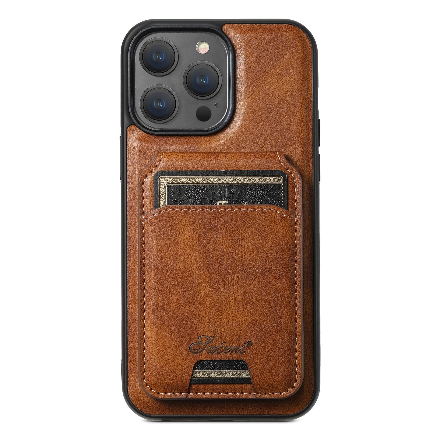 Suitable for iPhone 13/14/15/16 Series Magnetic Card Bag + Phone Case Support MagSafe Wireless Charging