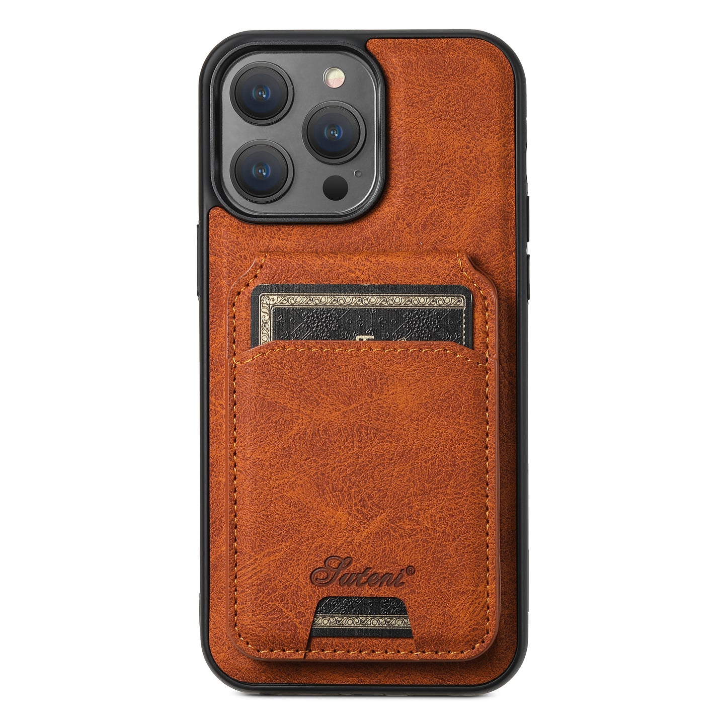 Suitable for iPhone 13/14/15/16 Series Magnetic Card Bag + Phone Case Support MagSafe Wireless Charging