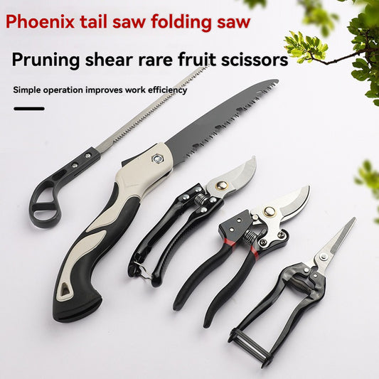 5-Piece SK-5 Steel Gardening Tool Set - Pruning Shears, Folding Saw & Garden Shears for Planting, Trimming & Yard Work