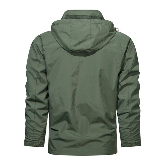 Men's Lightweight Water-Resistant Windbreaker Jacket with Detachable Hood-Free Shipping