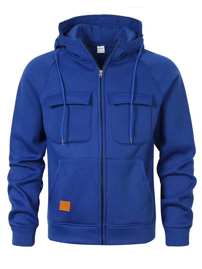 Men's Multi-Pocket Zip-Up Hoodie