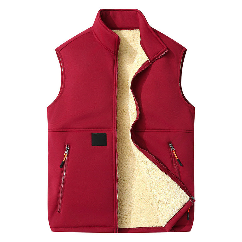 Unisex Fleece-Lined Stand Collar Vest