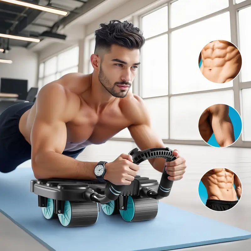 2025 New Automatic Rebound Ab Roller Wheel with Elbow Support