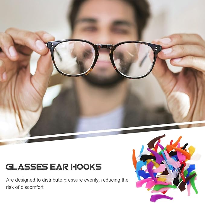 5 Pairs Silicone Glasses Ear Grips, Anti-Slip Eyeglass Holders for Sports, Running & Daily Wear