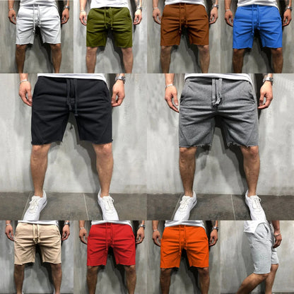 Loose Plain Elastic Waist Shorts
