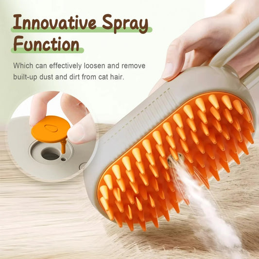 Quick & Easy Steamy Pet Hair Remover Grooming Comb