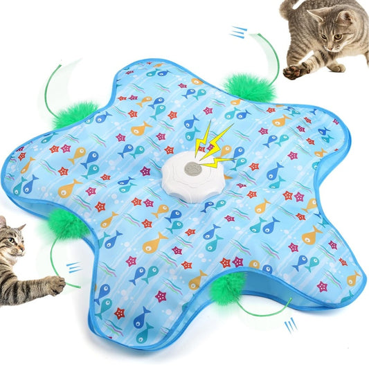 Hide and Seek Interactive Cat Toy - Motion-Activated Squeaky & Concealed Feathers