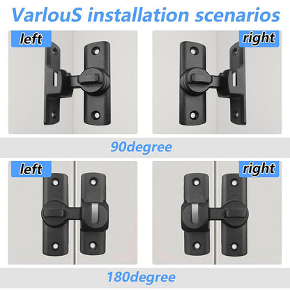 90/180 Degree Flip Barn Door Lock-Heavy-Duty Privacy & Security Latch for Doors, Cabinets & Gates