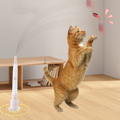 Rotating Butterfly Cat Toy with Suction Cup