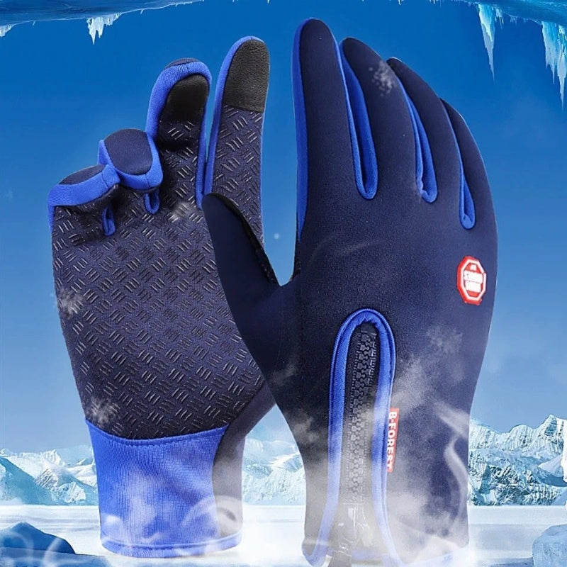 Winter Outdoor Gloves - Cycling/Skiing/Hiking, Warm Fleece, Water-Resistant, Upgraded 3-Finger Touchscreen