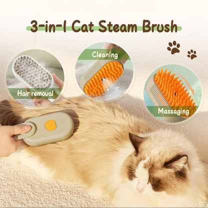 Quick & Easy Steamy Pet Hair Remover Grooming Comb