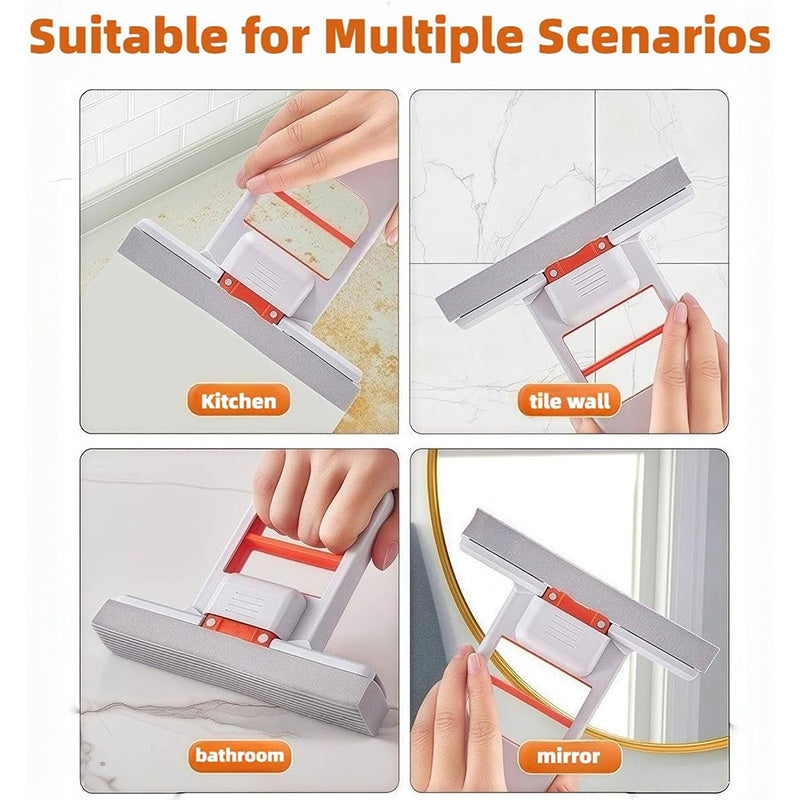 Mini Foldable Desktop Mop – Wet & Dry Portable Cleaning Tool (1 Pack + 2 Sponge Heads)