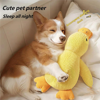 Quacking Duck Dog Toy - Upgraded Calming Soft Plush Stuffed Toy for Anxiety Relief