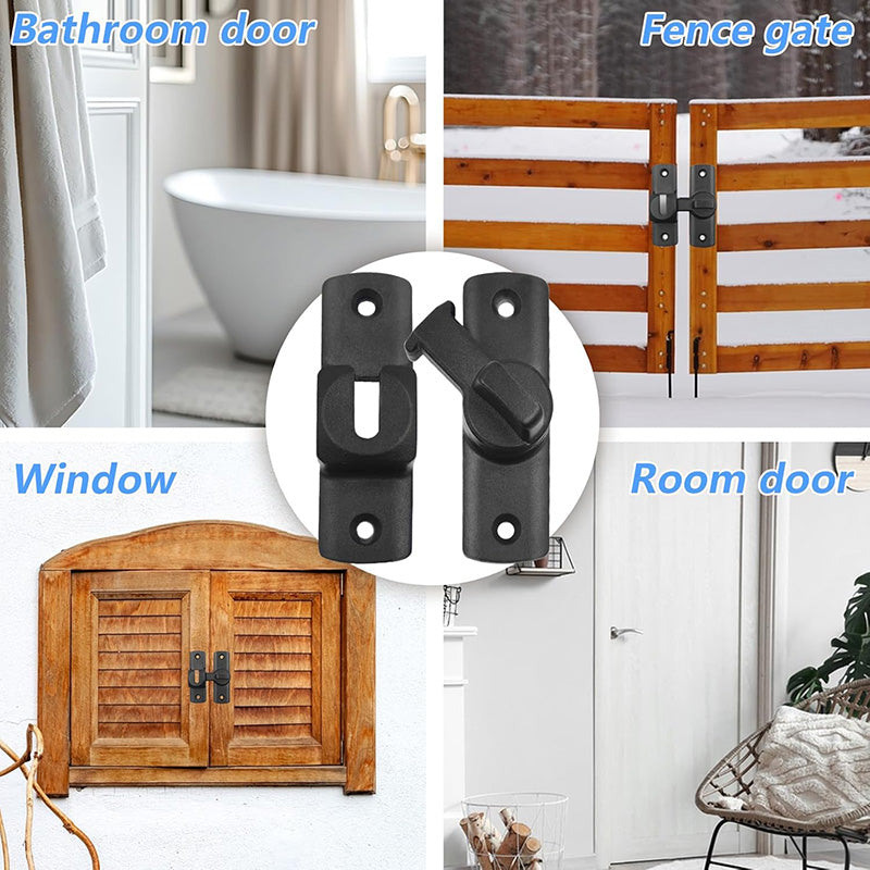 90/180 Degree Flip Barn Door Lock-Heavy-Duty Privacy & Security Latch for Doors, Cabinets & Gates