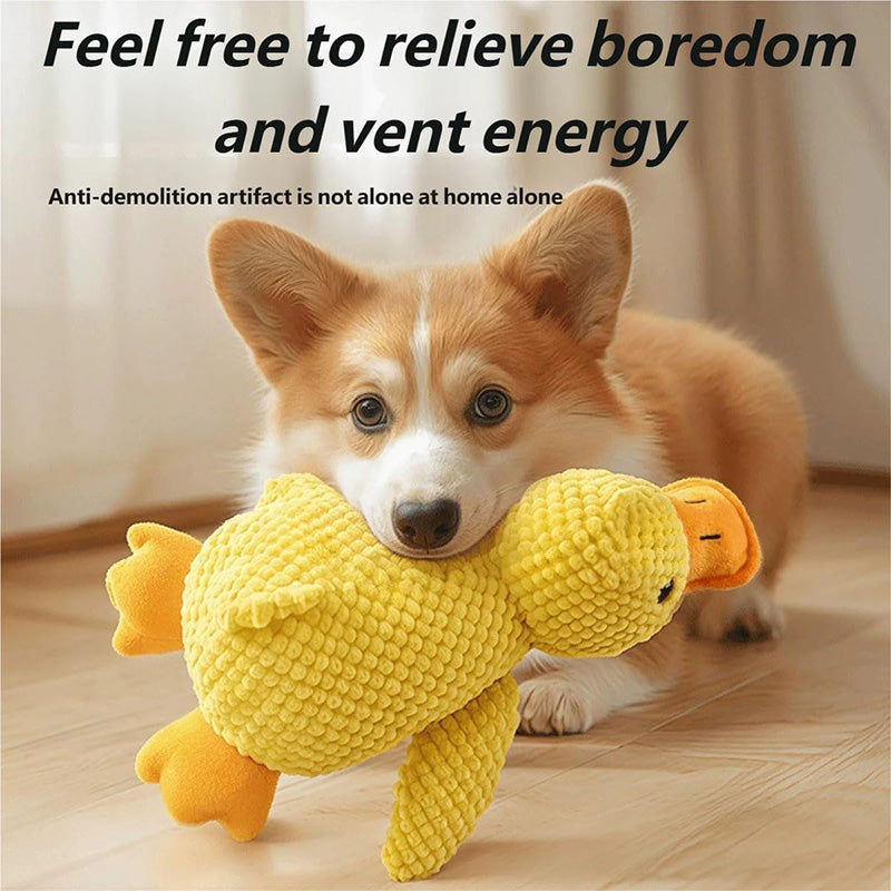 Quacking Duck Dog Toy - Upgraded Calming Soft Plush Stuffed Toy for Anxiety Relief