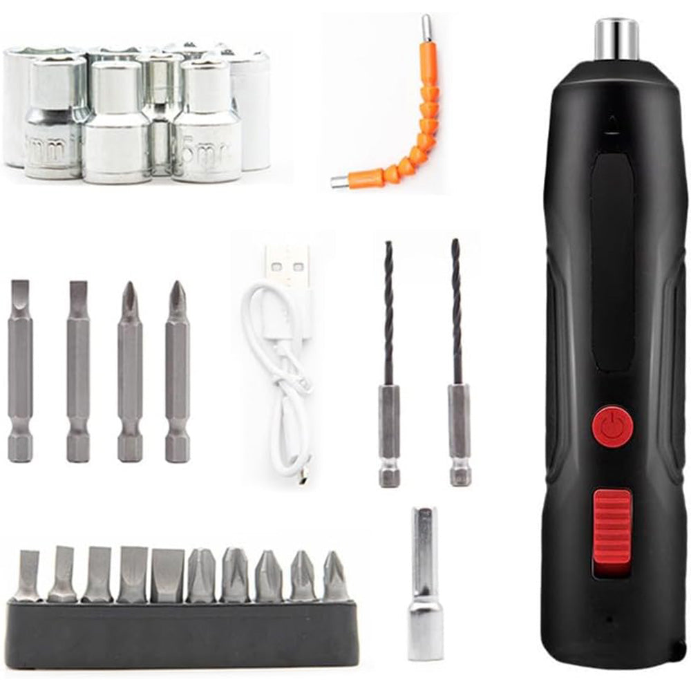 Handheld Li-Ion Pen-Style Electric Drill Set - Cordless Multifunctional Screwdriver Kit for Home Use
