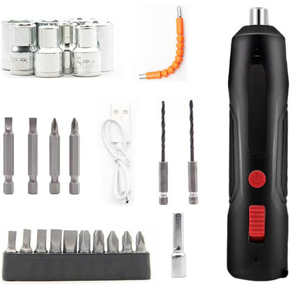 Handheld Li-Ion Pen-Style Electric Drill Set - Cordless Multifunctional Screwdriver Kit for Home Use