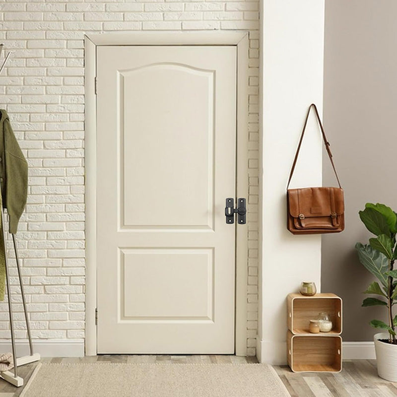 90/180 Degree Flip Barn Door Lock-Heavy-Duty Privacy & Security Latch for Doors, Cabinets & Gates