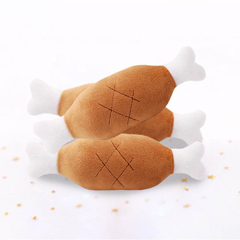 Squeaky Chicken Leg/Carrot Dog Chew Toy