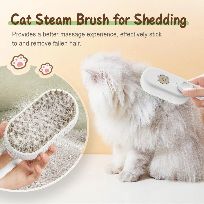 Quick & Easy Steamy Pet Hair Remover Grooming Comb