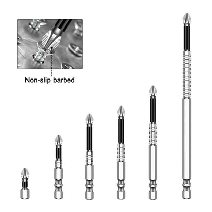 6Pcs High Magnetic Impact-Resistant Slip-Resistant Phillips Screwdriver Drill Bit Set (0.98 / 1.97 / 2.56 / 2.76 / 3.54 / 5.91 in)