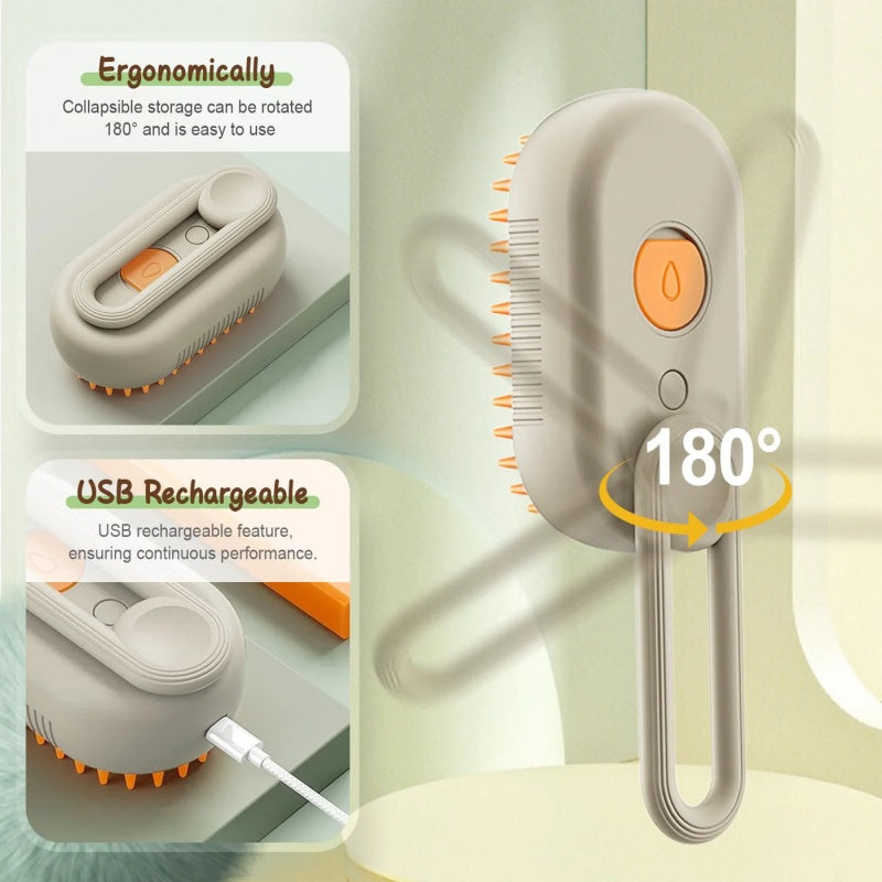 Quick & Easy Steamy Pet Hair Remover Grooming Comb