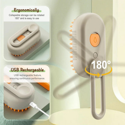 Quick & Easy Steamy Pet Hair Remover Grooming Comb