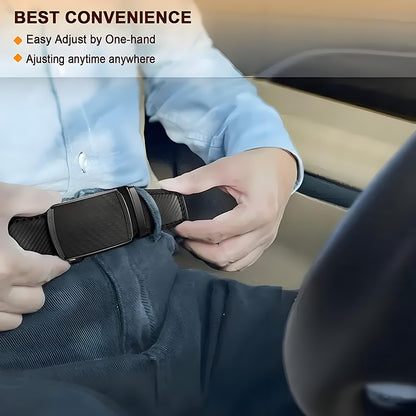 Men’s Leather Ratchet Belt with Automatic Adjustable Buckle