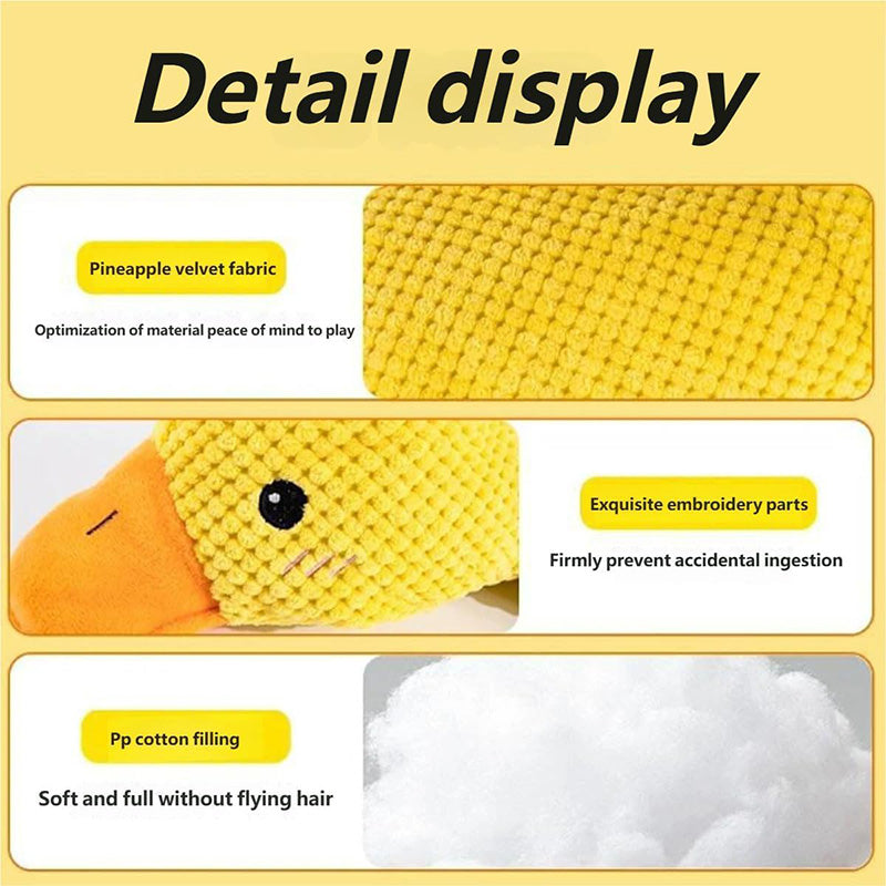 Quacking Duck Dog Toy - Upgraded Calming Soft Plush Stuffed Toy for Anxiety Relief
