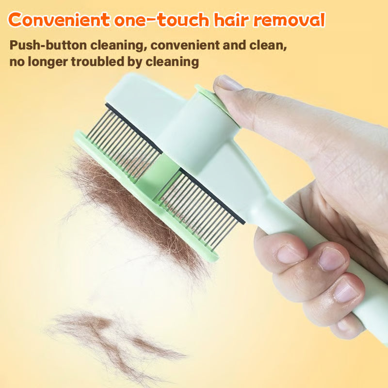 Self-Cleaning Pet Flea Comb & Grooming Brush