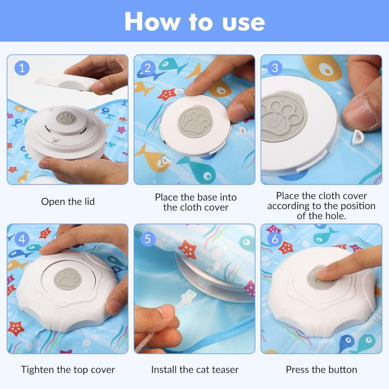 Hide and Seek Interactive Cat Toy - Motion-Activated Squeaky & Concealed Feathers