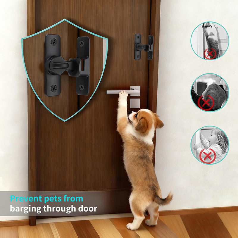 90/180 Degree Flip Barn Door Lock-Heavy-Duty Privacy & Security Latch for Doors, Cabinets & Gates