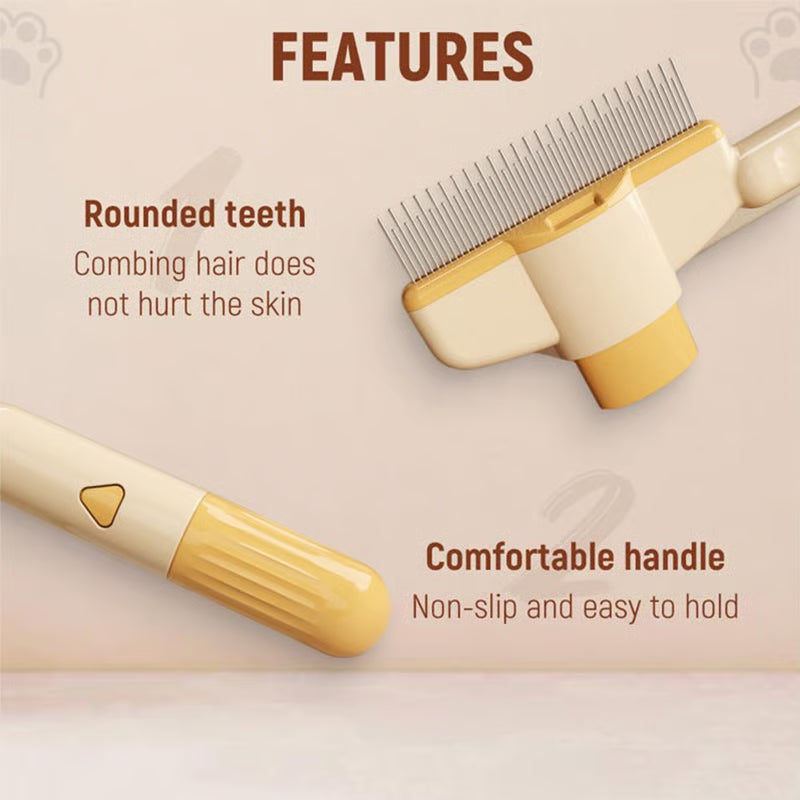 Self-Cleaning Pet Flea Comb & Grooming Brush