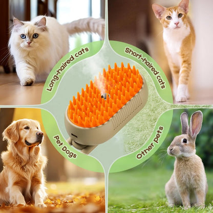 Quick & Easy Steamy Pet Hair Remover Grooming Comb