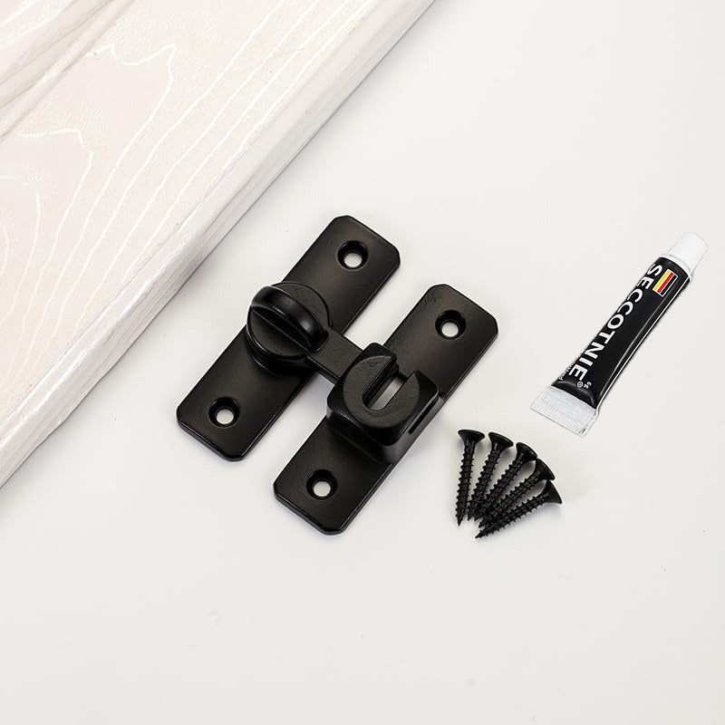 90/180 Degree Flip Barn Door Lock-Heavy-Duty Privacy & Security Latch for Doors, Cabinets & Gates