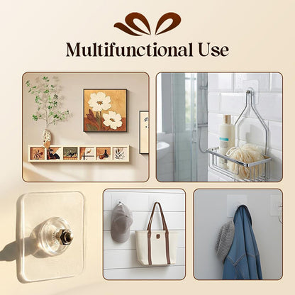 Wall Mount Self-Adhesive Hooks for Bathroom & Kitchen (20PCS)