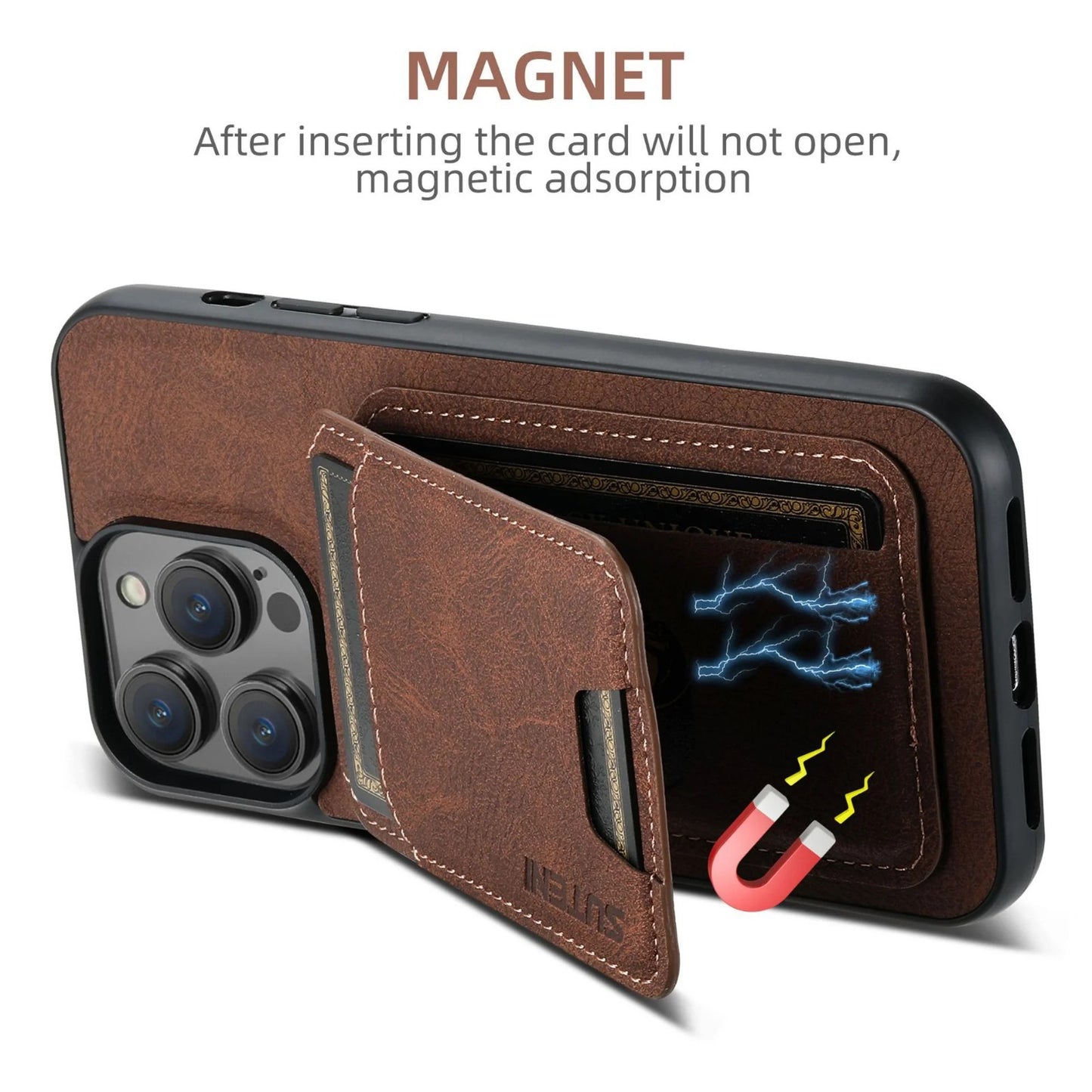 Suitable for iPhone 13/14/15/16 Series Magnetic Card Holder Protective Case