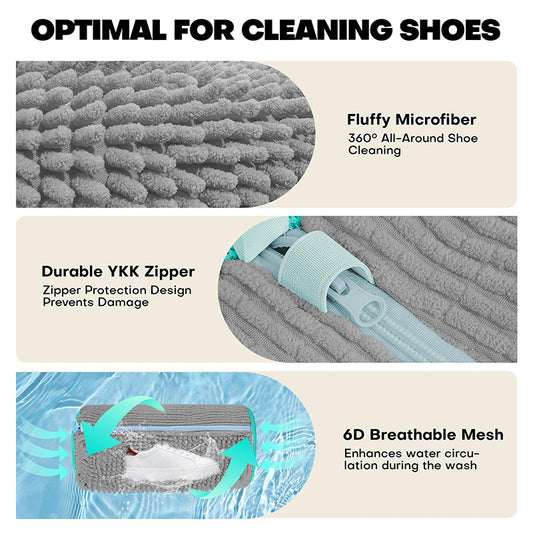 Chenille Microfiber Shoe Washing Machine Bag