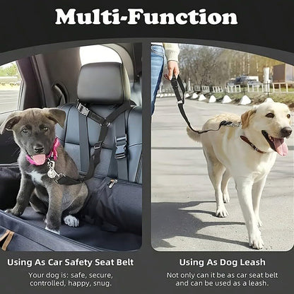 Retractable Pet Car Seat Belt - Flower Headrest Tether for Dogs & Cats