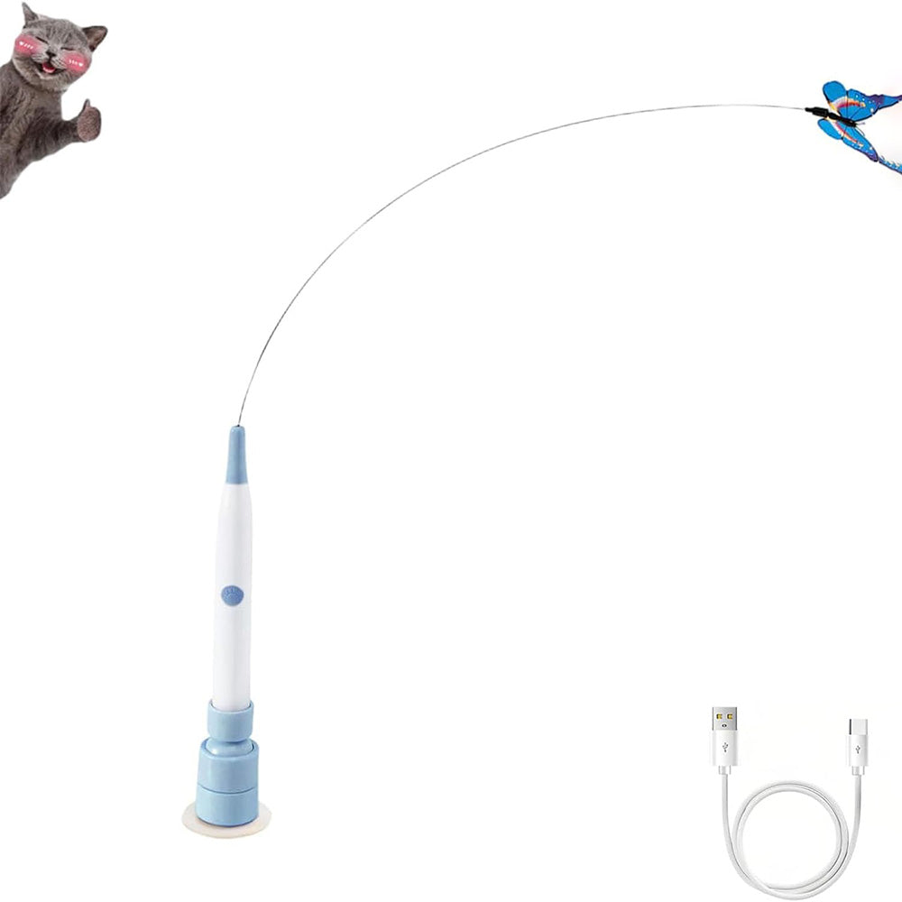 Rotating Butterfly Cat Toy with Suction Cup