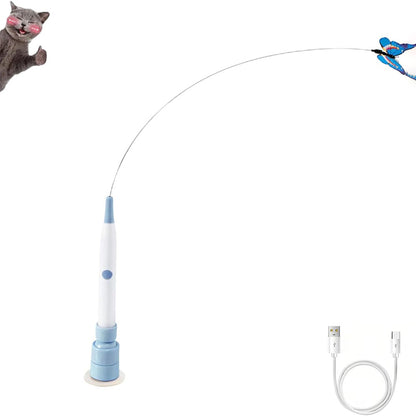 Rotating Butterfly Cat Toy with Suction Cup