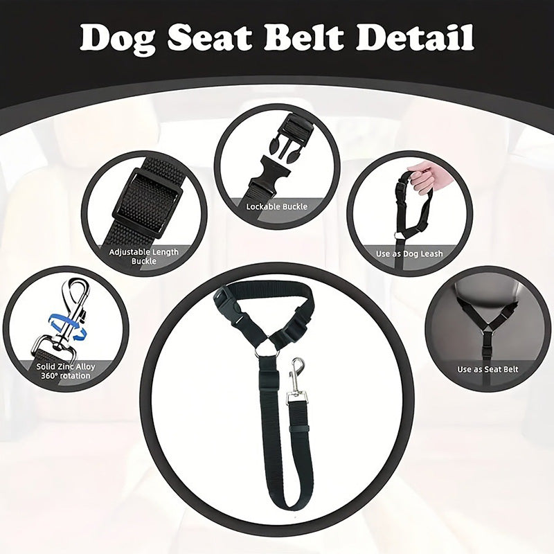 Retractable Pet Car Seat Belt - Flower Headrest Tether for Dogs & Cats