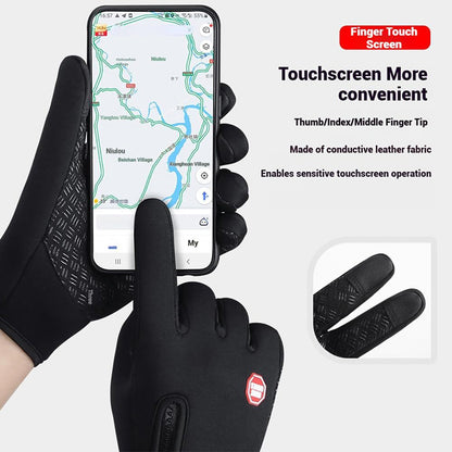 Winter Outdoor Gloves - Cycling/Skiing/Hiking, Warm Fleece, Water-Resistant, Upgraded 3-Finger Touchscreen