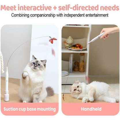 Rotating Butterfly Cat Toy with Suction Cup